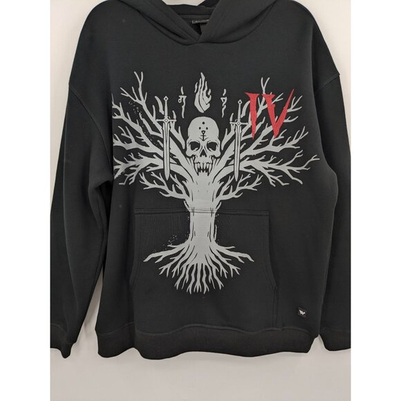 Diablo IV Hoodie The Wild Collective Size L Graphic Skull Tree Rune Gamer Gothic - Picture 3 of 9